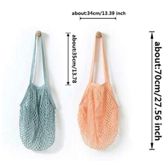 NEW Mesh French Market Style Long Handle Shopping Bag - Picture 3 of 16